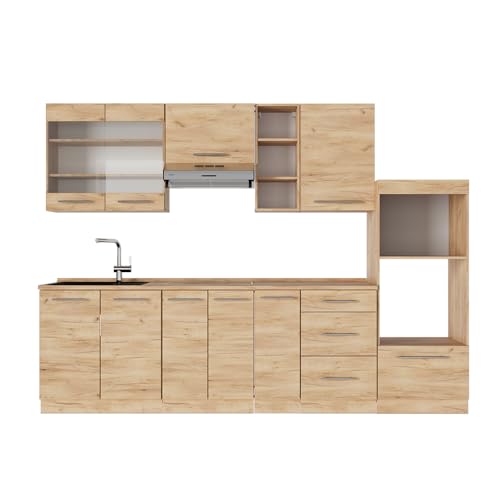 Vicco Küchenzeile Fame-Line, Goldkraft Eiche, 280 cm ohne Arbeitsplatte Vicco Küchenzeile Fame-Line, Goldkraft Eiche, 280 cm ohne Arbeitsplatte von Vicco