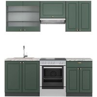 Vicco - Küchenzeile Fame-Line, Grün-Gold Landhaus/Anthrazit, 200 cm , ap Marmor Vicco - Küchenzeile Fame-Line, Grün-Gold Landhaus/Anthrazit, 200 cm , ap Marmor von Vicco