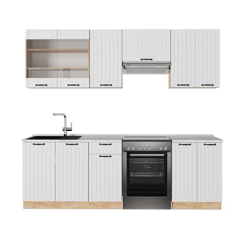 Vicco Küchenzeile Fame-Line, Weiß Landhaus, 240 cm, AP Marmor Vicco Küchenzeile Fame-Line, Weiß Landhaus, 240 cm, AP Marmor von Vicco