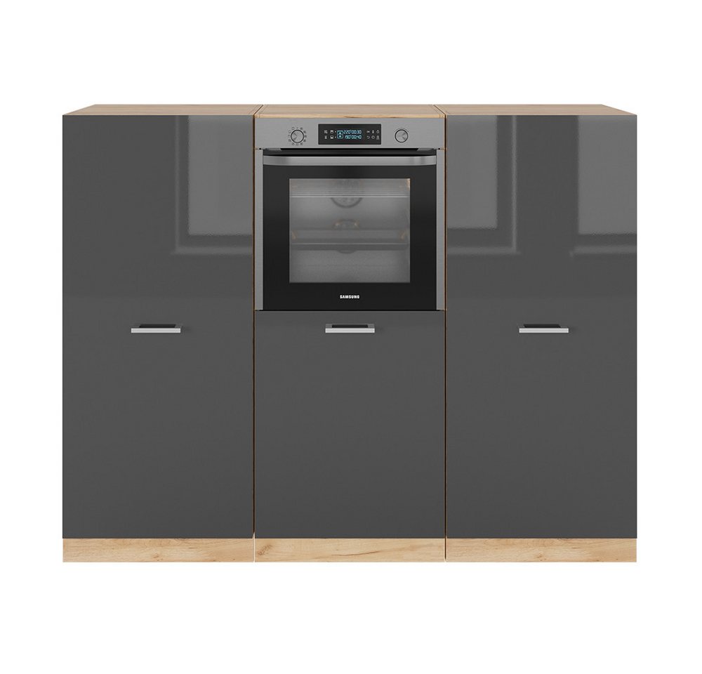 Vicco Küchenzeile R-Line, Anthrazit Hochglanz/Goldkraft Eiche, 180cm ohne AP von Vicco