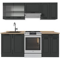 Vicco - Küchenzeile R-Line, Anthrazit Landhaus/Anthrazit, 200 cm ohne Arbeitsplatte von Vicco