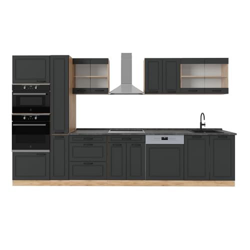 Vicco Küchenzeile R-Line, Anthrazit Landhaus/Goldkraft Eiche, 350 cm, AP Anthrazit Vicco Küchenzeile R-Line, Anthrazit Landhaus/Goldkraft Eiche, 350 cm, AP Anthrazit von Vicco
