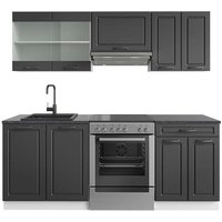 Vicco - Küchenzeile R-Line, Anthrazit Landhaus/Weiß, 200 cm , ap Anthrazit Vicco - Küchenzeile R-Line, Anthrazit Landhaus/Weiß, 200 cm , ap Anthrazit von Vicco