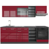 Vicco - Küchenzeile R-Line, Bordeaux Hochglanz/Anthrazit, 240 cm , ap Anthrazit Vicco - Küchenzeile R-Line, Bordeaux Hochglanz/Anthrazit, 240 cm , ap Anthrazit von Vicco