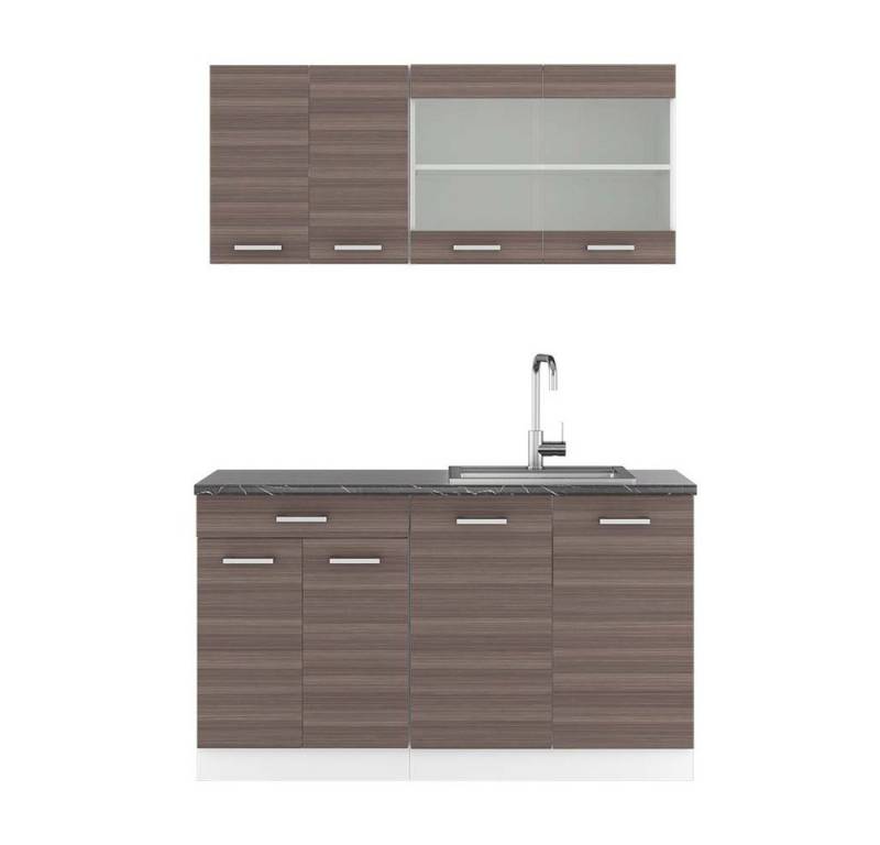 Vicco Küchenzeile R-Line, Edelgrau/Weiß, 140 cm, AP Anthrazit von Vicco