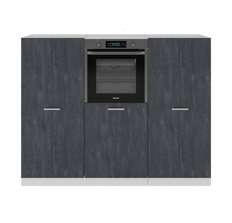 Vicco Küchenzeile R-Line, Schwarz Beton/Weiß, 180 cm ohne Arbeitsplatte von Vicco