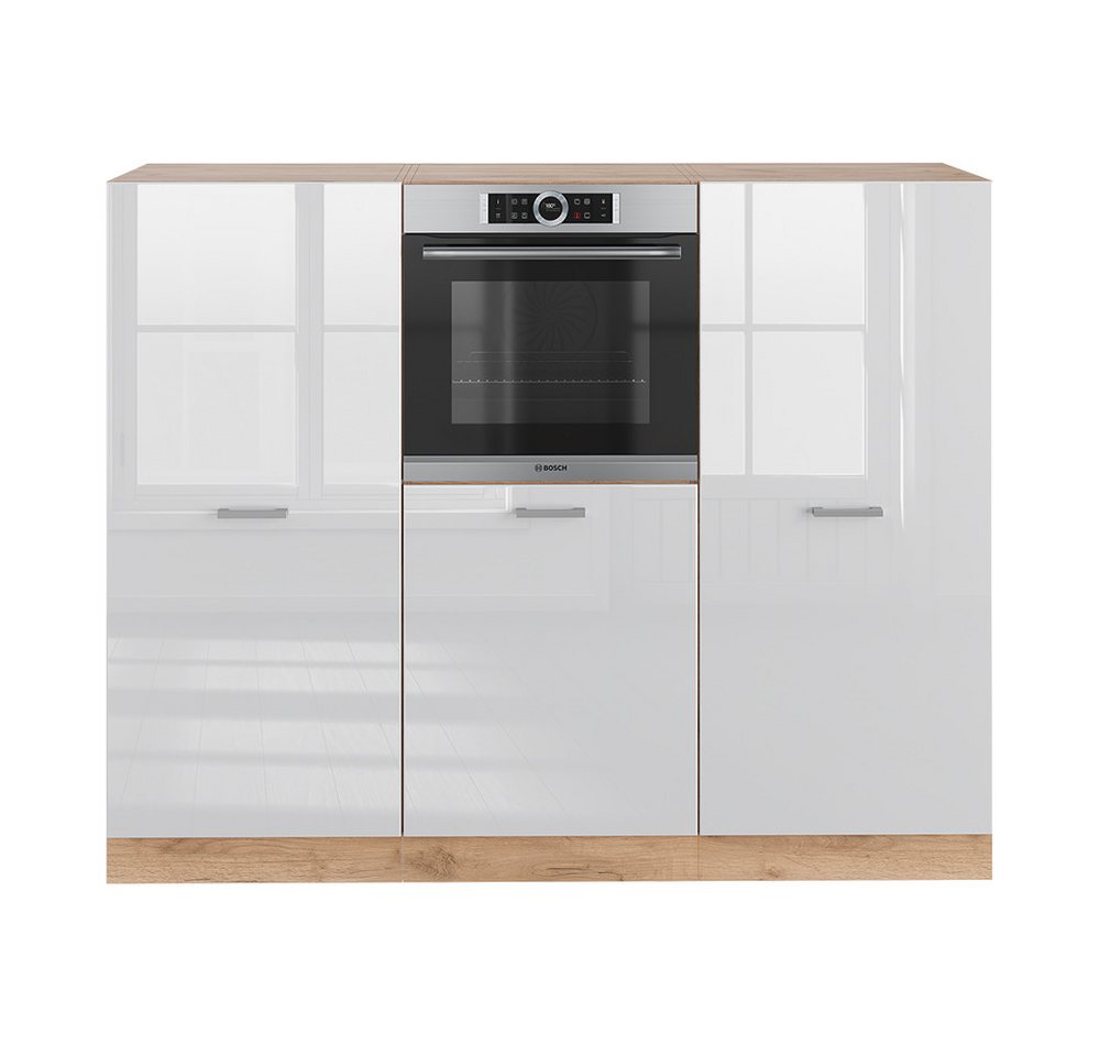 Vicco Küchenzeile R-Line, Weiß Hochglanz/Goldkraft Eiche, 180cm ohne Arbeitsplatte von Vicco