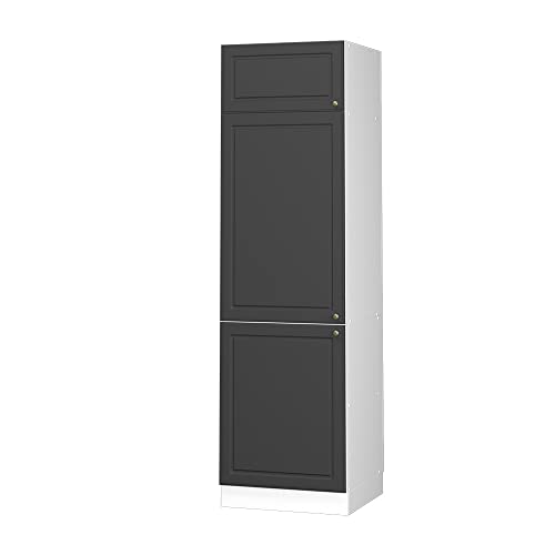 Vicco Kühlumbauschrank Fame-Line, Hochschrank für die Küche, Anthrazit-Gold/Weiß, 60 cm Vicco Kühlumbauschrank Fame-Line, Hochschrank für die Küche, Anthrazit-Gold/Weiß, 60 cm von Vicco