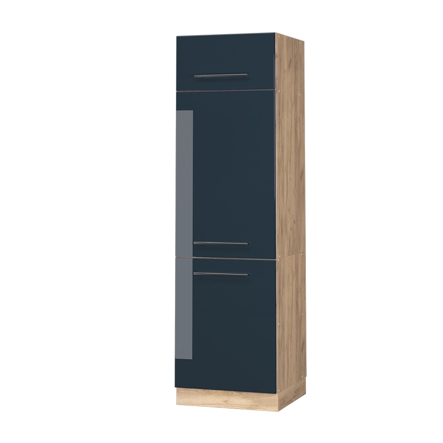 Vicco Kühlumbauschrank Fame-Line Dunkelblau Hochglanz/Goldkraft Eiche 60 cm Vicco Kühlumbauschrank Fame-Line Dunkelblau Hochglanz/Goldkraft Eiche 60 cm von Vicco