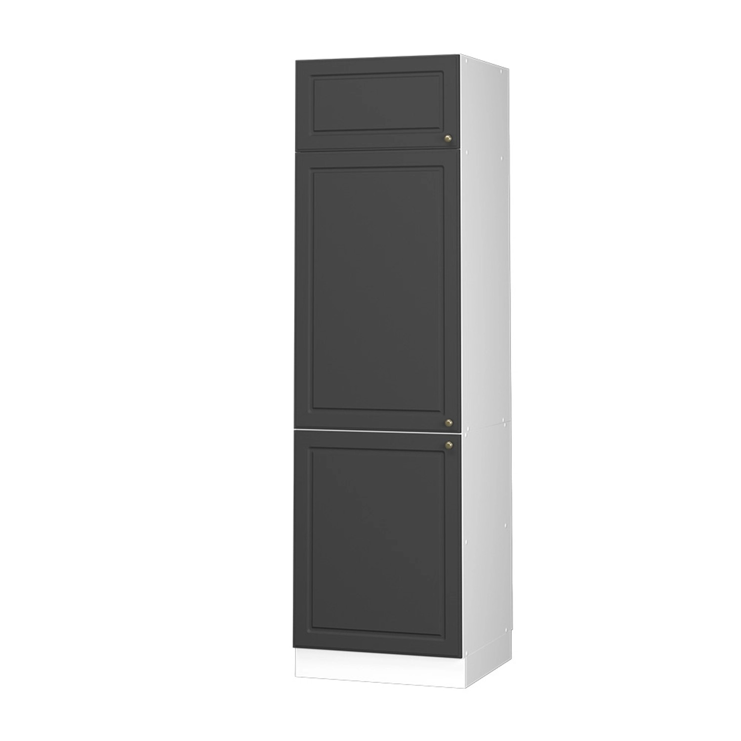 Vicco Kühlumbauschrank Fame-Line Hochschrank für die Küche Anthrazit-Gold/Weiß 60 cm von Vicco