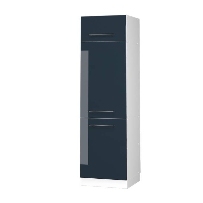 Vicco Kühlumbauschrank Fame-Line Hochschrank für die Küche Dunkelblau Hochglanz/Weiß 60 cm von Vicco