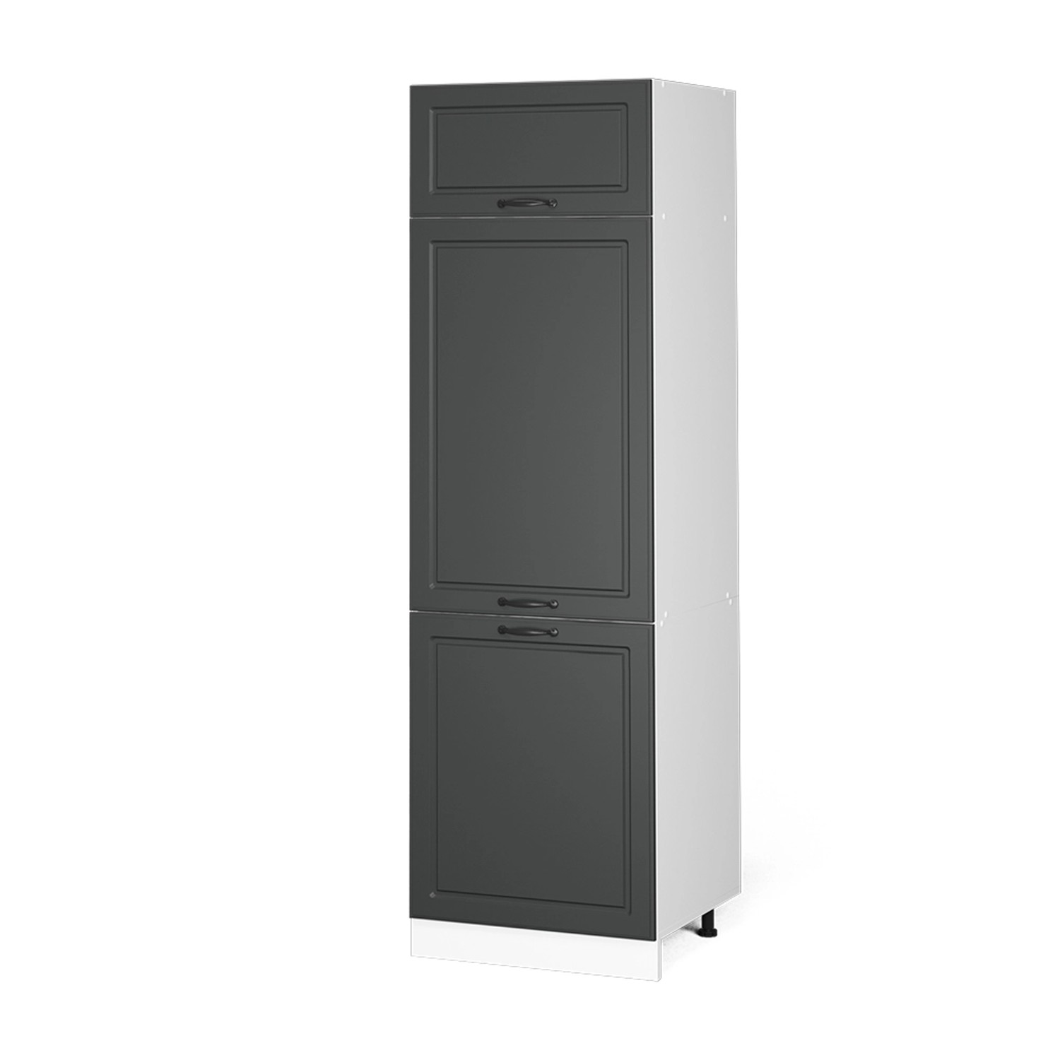 Vicco Kühlumbauschrank R-Line Hochschrank für die Küche Anthrazit Landhaus/Weiß 60 cm von Vicco