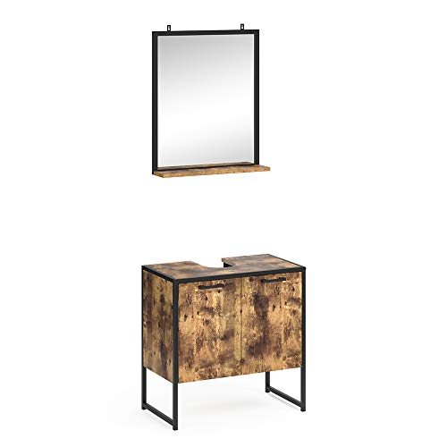 Vicco Badmöbel-Set Antikholz Fyrk, bestehend aus Badezimmerspiegel, Waschbeckenunterschrank - Passend kombinierbar mit weiteren Möbelserien von Vicco