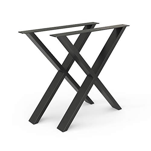 Vicco Tischbeine, Tischfüsse, Schwarz, 70 x 72 cm X-Form von Vicco