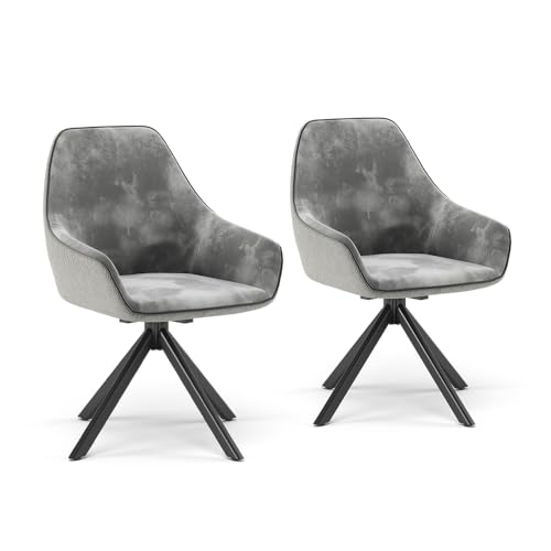 Vicco Loungesessel Eleganza, Stuhl, Grau, 2er Set von Vicco