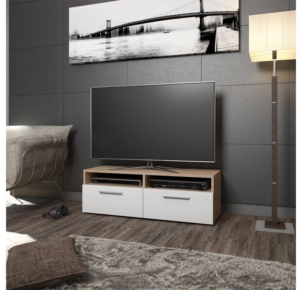 Vicco Lowboard Fernsehschrank Sideboard DIEGO Sonoma / Weiß von Vicco