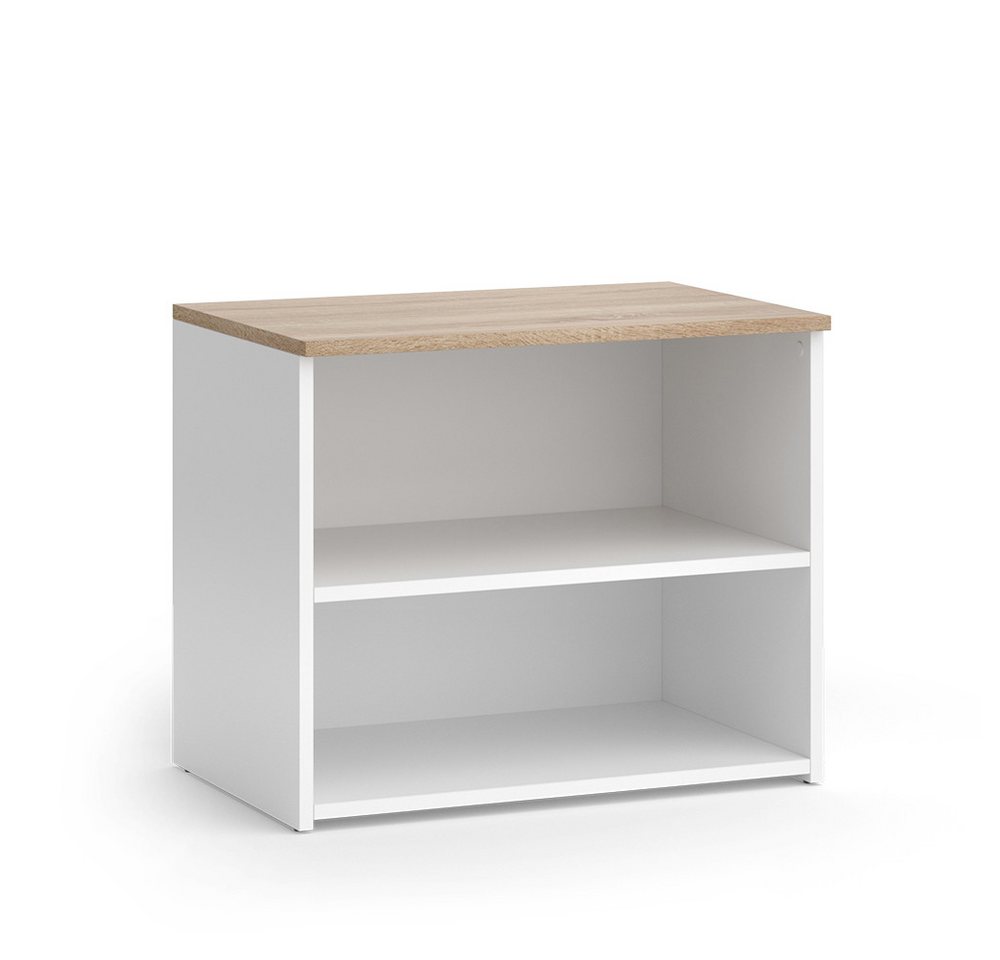 Vicco Lowboard Wido, Weiß/Sonoma, 60 x 50 cm mit 2 Fächern von Vicco