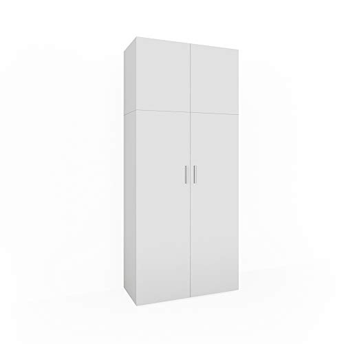 Vicco Aktenschrank Ingo, Büroschrank, Weiß/Anthrazit, 80 x 183 cm von Vicco