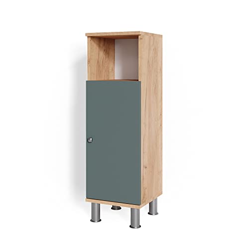 Vicco Midischrank Fynn, Badmöbel, Grün/Goldkraft Eiche, 30 x 95 cm von Vicco