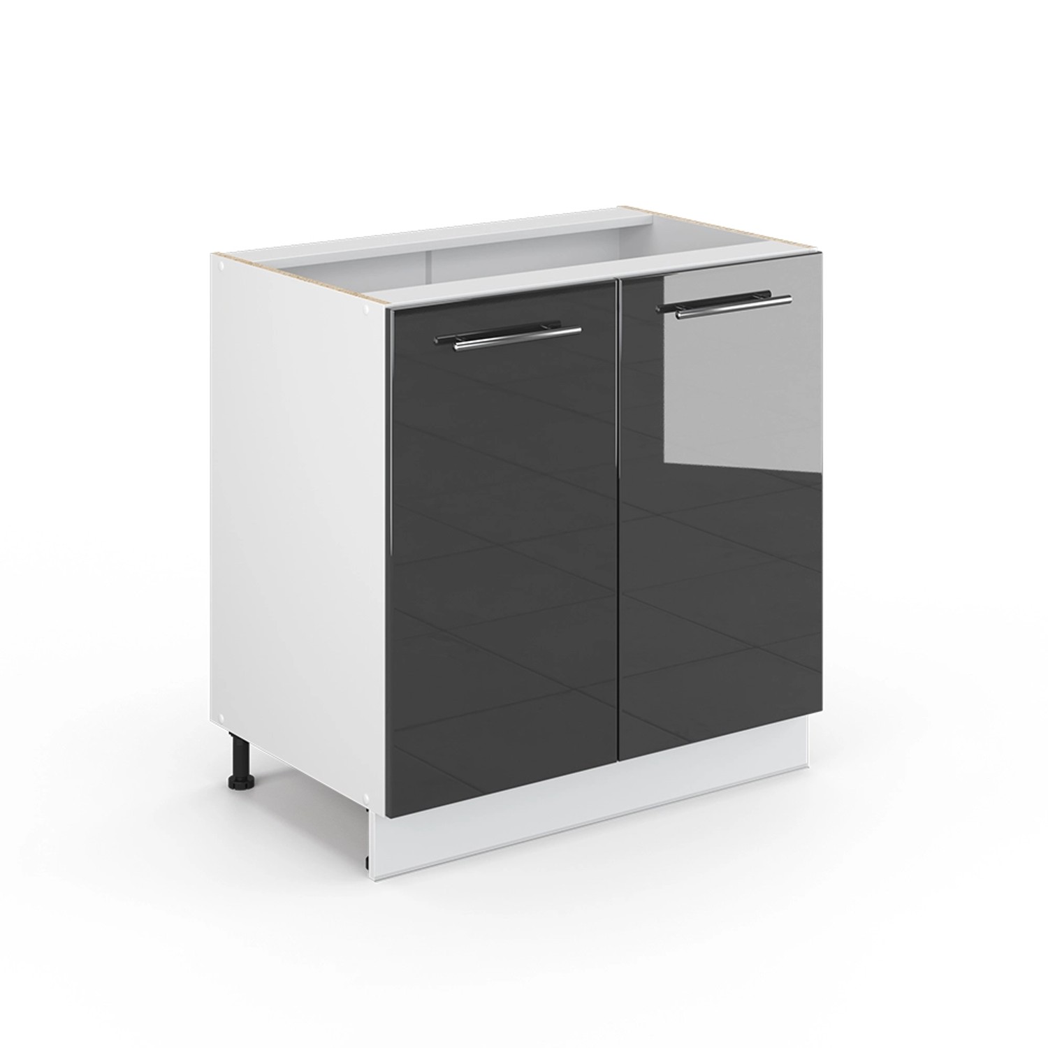 Vicco Midischrank Fame-Line Anthrazit Hochglanz/Weiß 80 x 82 cm mit Regal ohne Arbeitsplatte Vicco Midischrank Fame-Line Anthrazit Hochglanz/Weiß 80 x 82 cm mit Regal ohne Arbeitsplatte von Vicco