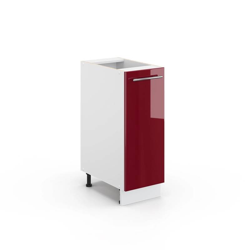 Vicco Midischrank Fame-Line Bordeaux Hochglanz/Weiß 30 x 82 cm ohne Arbeitsplatte von Vicco