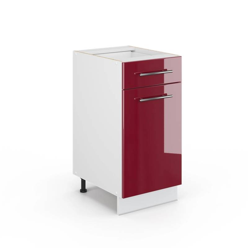 Vicco Midischrank Fame-Line Bordeaux Hochglanz/Weiß 40 x 82 cm ohne Arbeitsplatte von Vicco