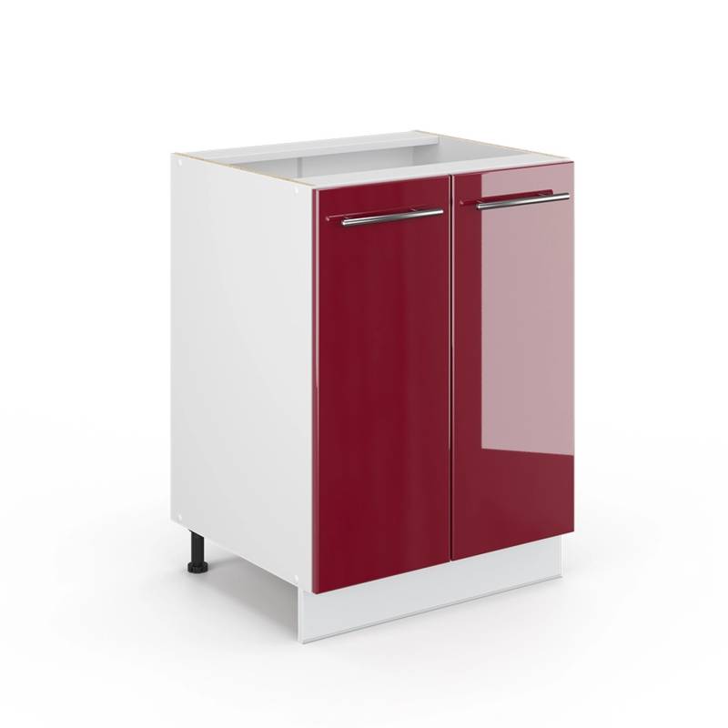 Vicco Midischrank Fame-Line Bordeaux Hochglanz/Weiß 60 x 82 cm ohne Arbeitsplatte von Vicco