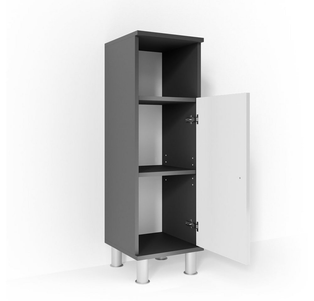 Vicco Midischrank Fynn, Weiß Hochglanz/Anthrazit, 30 x 95 cm Vicco Midischrank Fynn, Weiß Hochglanz/Anthrazit, 30 x 95 cm von Vicco