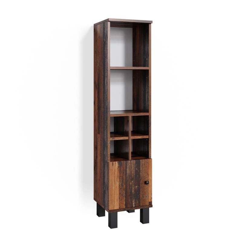 Vicco Midischrank Fynn Eiche Rustikal 30 x 131 cm Kleine Tür von Vicco