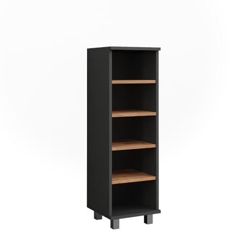 Vicco Midischrank Ilias, Anthrazit/Goldkraft Eiche, 30.2 x 95 cm mit 5 offenen Fächern von Vicco