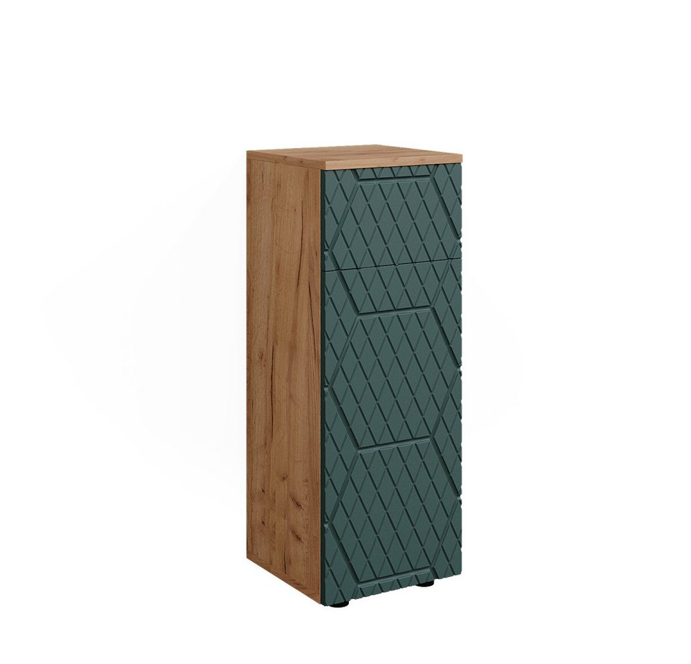 Vicco Midischrank Irma, Goldkraft Eiche/Grün, 30 x 81 cm mit 1 Schublade, 2 Fächer,... Vicco Midischrank Irma, Goldkraft Eiche/Grün, 30 x 81 cm mit 1 Schublade, 2 Fächer,... von Vicco