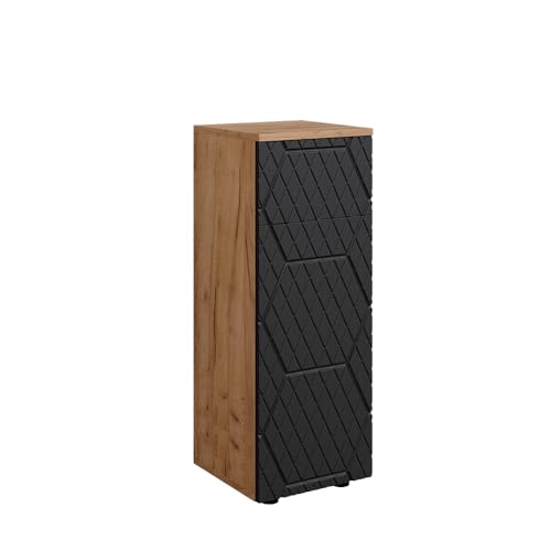 Vicco Midischrank Irma, Goldkraft Eiche/Anthrazit, 30 x 81 cm mit 1 Schublade, 2 Fächer, Badezimmer von Vicco
