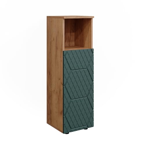 Vicco Midischrank Irma, Badmöbel, Goldkraft Eiche/Grün, 30 x 95 cm von Vicco
