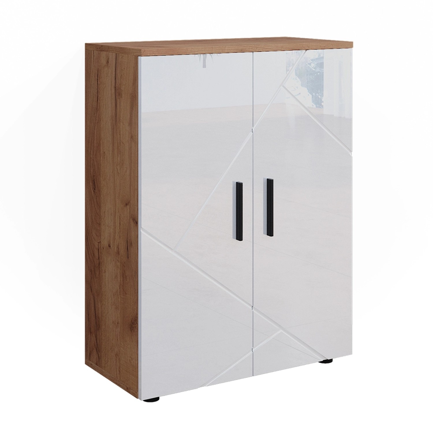 Vicco Midischrank Irma Goldkraft Eiche/Weiß Hochglanz 60 x 81 cm Vicco Midischrank Irma Goldkraft Eiche/Weiß Hochglanz 60 x 81 cm von Vicco