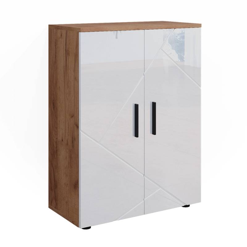 Vicco Midischrank Irma Goldkraft Eiche/Weiß Hochglanz 60 x 81 cm von Vicco