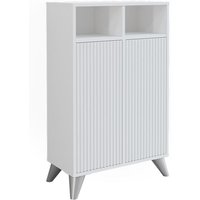 Vicco - Midischrank Leano, Weiß, 60 x 97 cm mit 2 Türen von Vicco