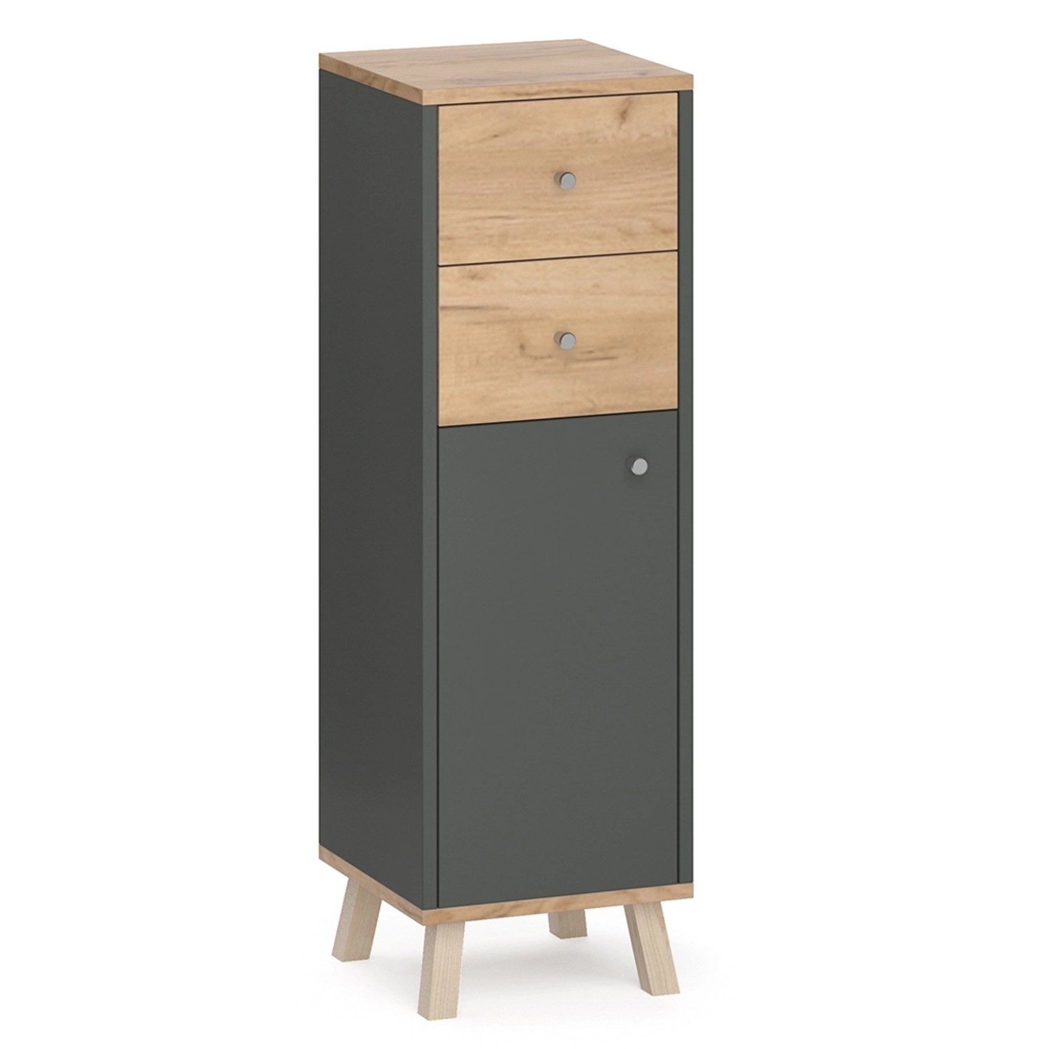 Vicco Midischrank Senyo Anthrazit/Goldkraft Eiche 30 x 95 cm mit Schubladen Vicco Midischrank Senyo Anthrazit/Goldkraft Eiche 30 x 95 cm mit Schubladen von Vicco