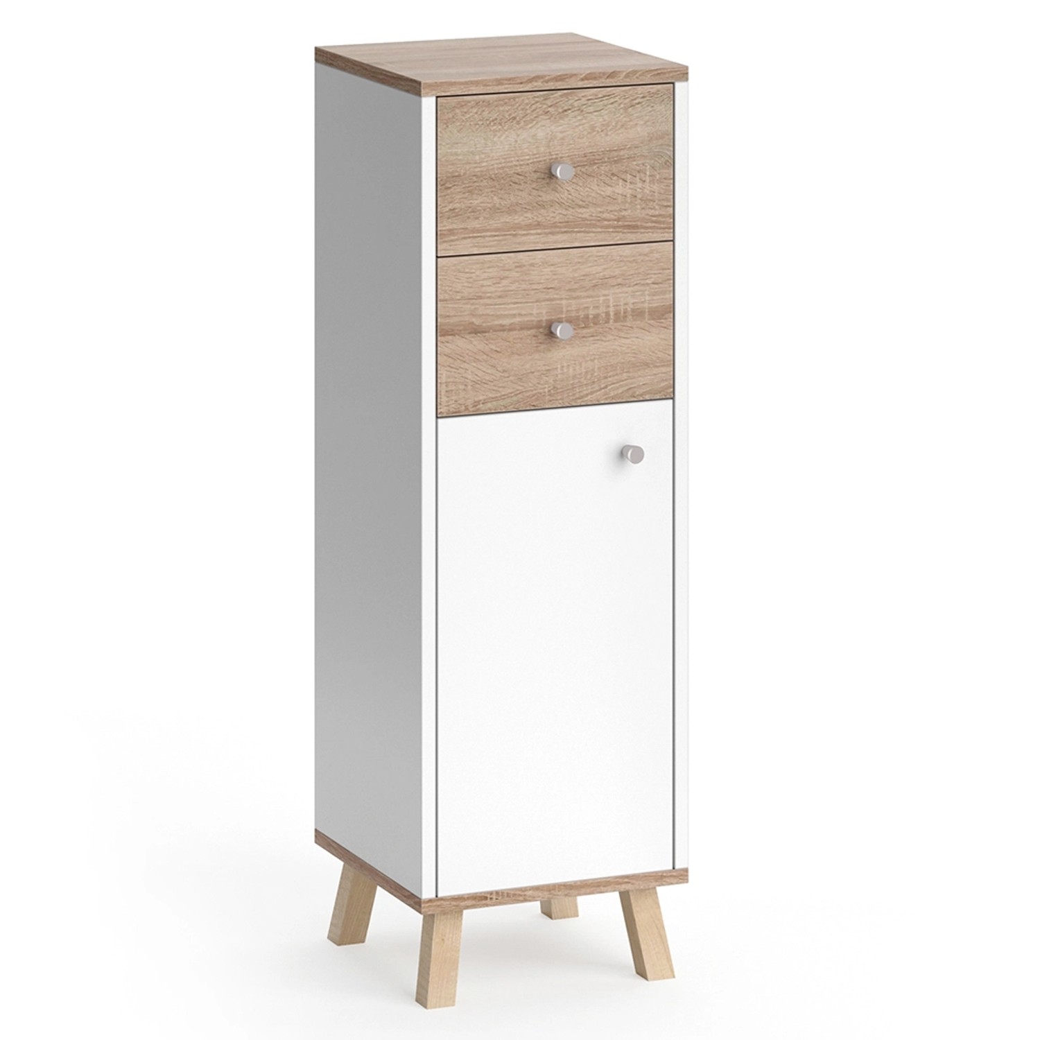 Vicco Midischrank Senyo Weiß/Sonoma 30 x 95 cm mit Schubladen Vicco Midischrank Senyo Weiß/Sonoma 30 x 95 cm mit Schubladen von Vicco