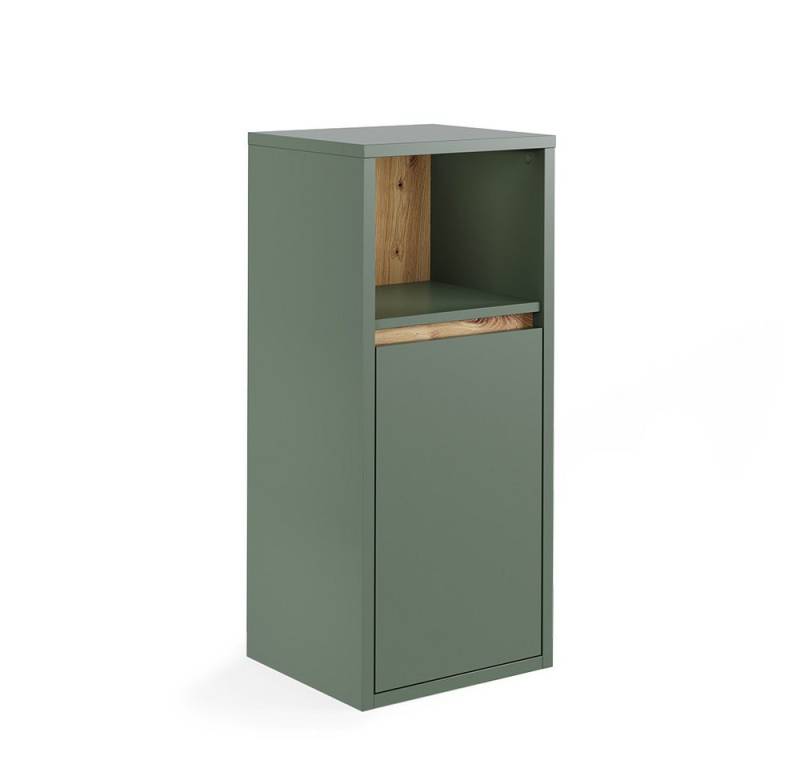 Vicco Midischrank Viola, Grün/Artisan, 33 x 80 cm mit Tür und offenem Regal von Vicco