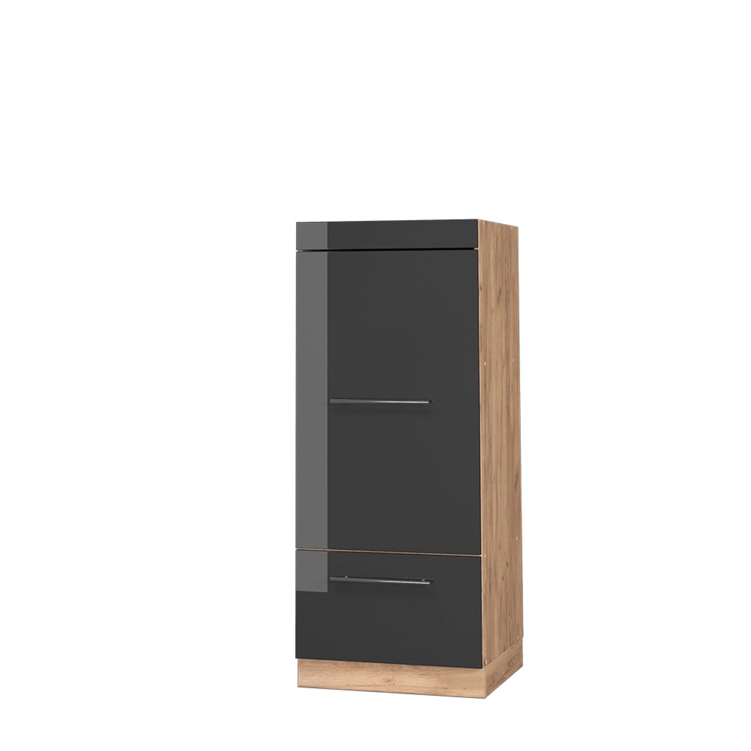 Vicco Mikrowellenschrank Fame-Line Anthrazit Hochglanz/Goldkraft Eiche 60 cm von Vicco