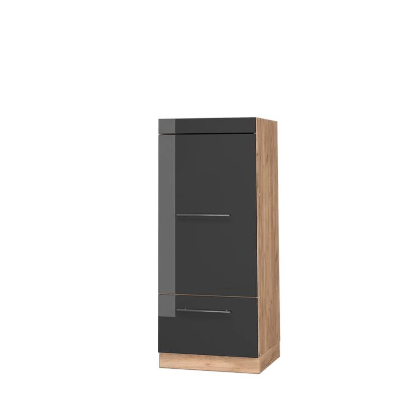 Vicco Mikrowellenschrank Fame-Line Anthrazit Hochglanz/Goldkraft Eiche 60 cm von Vicco