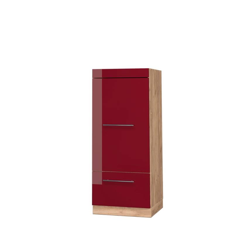 Vicco Mikrowellenschrank Fame-Line Bordeaux Hochglanz/Goldkraft Eiche 60 cm von Vicco