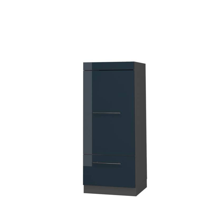 Vicco Mikrowellenschrank Fame-Line Dunkelblau Hochglanz/Anthrazit 60 cm von Vicco