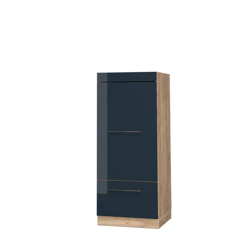 Vicco Mikrowellenschrank Fame-Line Dunkelblau Hochglanz/Goldkraft Eiche 60 cm von Vicco