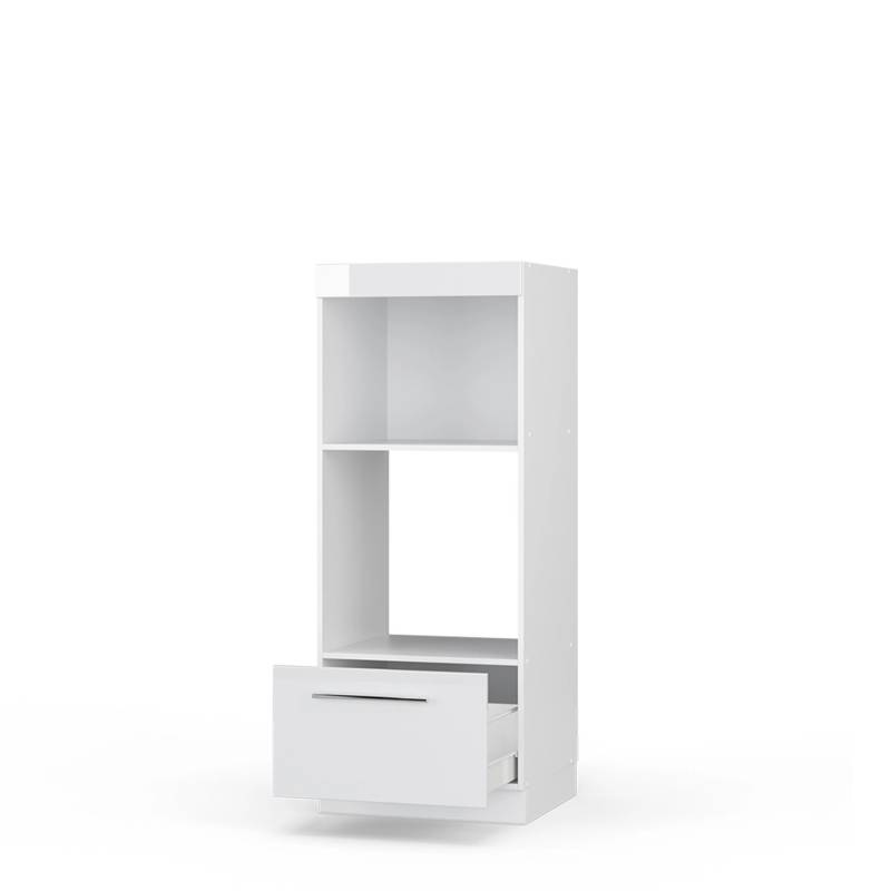 Vicco Mikrowellenschrank Fame-Line Küchenregal für die Mikrowelle Weiß Hochglanz/Weiß 60 cm Offen von Vicco