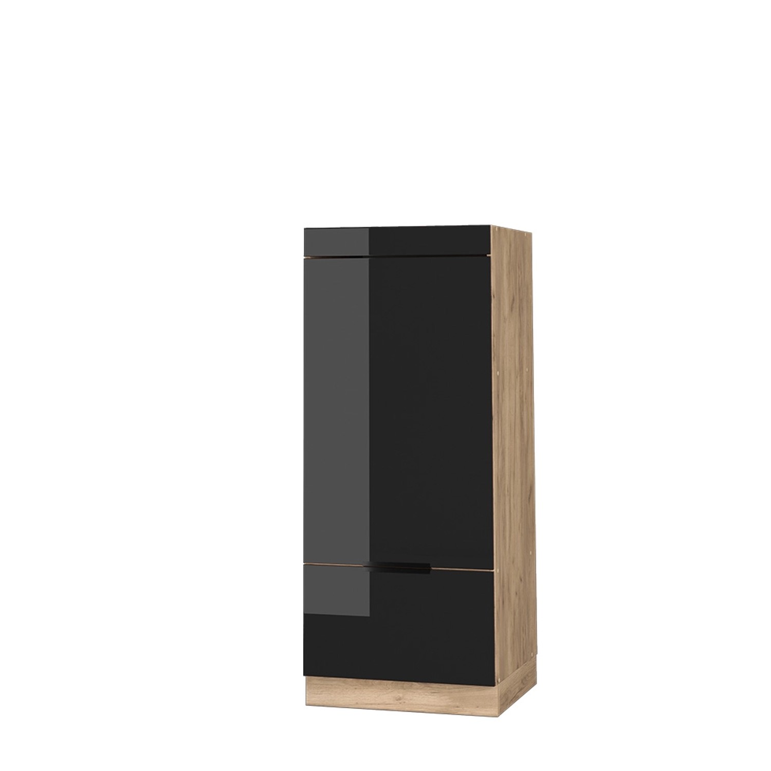 Vicco Mikrowellenschrank Fame-Line Schwarz-Eiche Hochglanz/Goldkraft Eiche 60 cm von Vicco