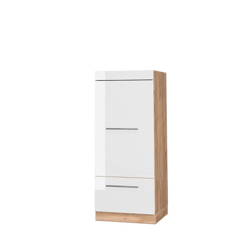 Vicco Mikrowellenschrank Fame-Line Weiß Hochglanz/Goldkraft Eiche 60 cm von Vicco