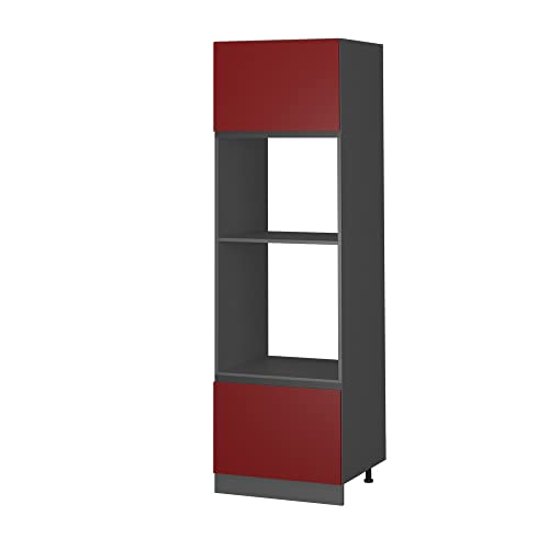 Vicco Mikrowellenschrank R-Line, Küchenregal für die Mikrowelle, Rot/Anthrazit, 60 cm J-Shape von Vicco