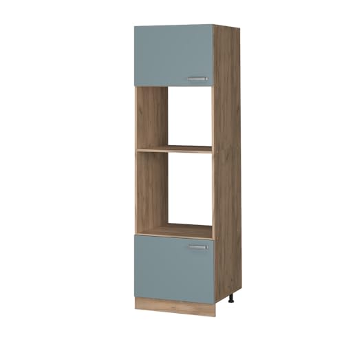 Vicco Mikrowellenschrank R-Line, Blau-Grau/Goldkraft Eiche, 60 cm von Vicco