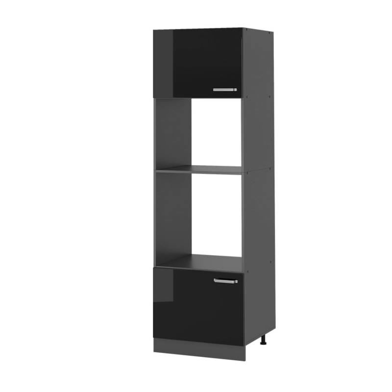 Vicco Mikrowellenschrank R-Line Küchenregal für die Mikrowelle Schwarz Hochglanz/Anthrazit 60 cm von Vicco
